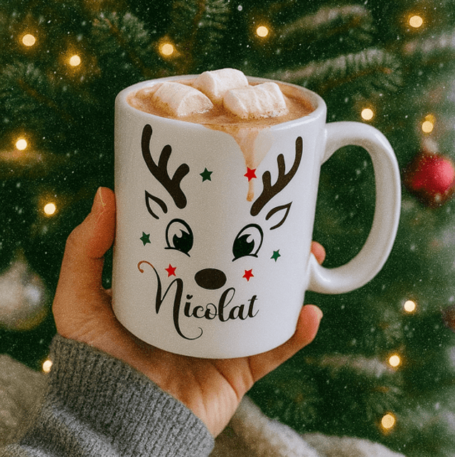 Mug Renne Magique personnalisé 🎄🦌✨